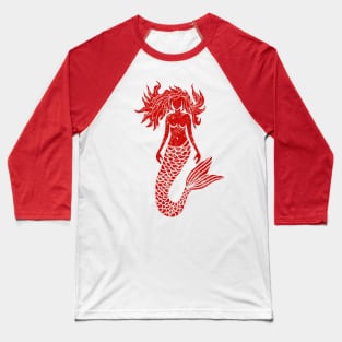 Print of mermaid Baseball T-Shirt